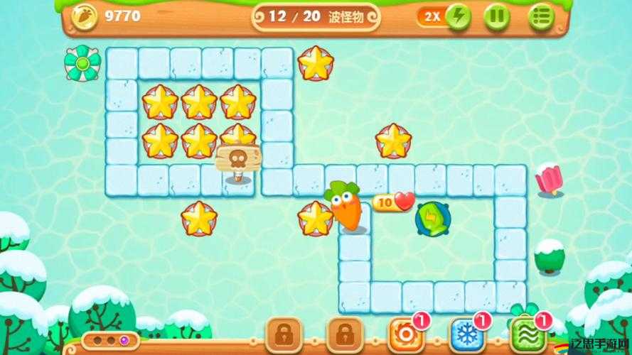 保衛蘿卜2極地冒險第83關完美攻略，金蘿卜、水晶蘿卜及額外任務全解析