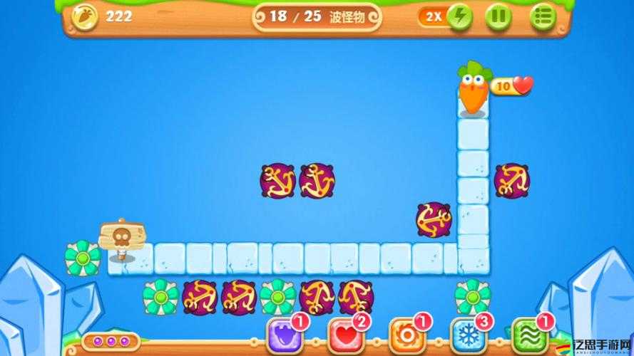 保衛蘿卜2極地冒險第34關，冰川挑戰全解析，金蘿卜獲取深度攻略