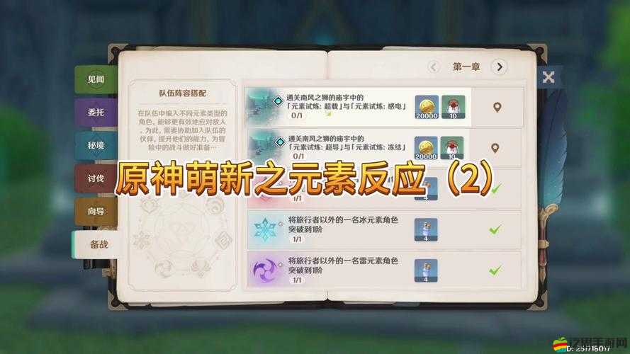 原神白駒挑戰全攻略，精通元素反應機制，揭秘輕松通關的必備秘籍