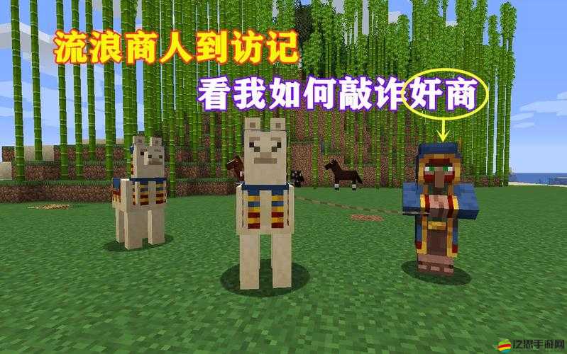 探索我的世界未知領域，與流浪商人羊駝同行，解鎖前所未有的冒險樂趣！